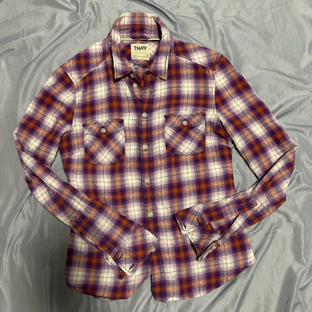 TNA Multicolor Plaid Button Down Shirt